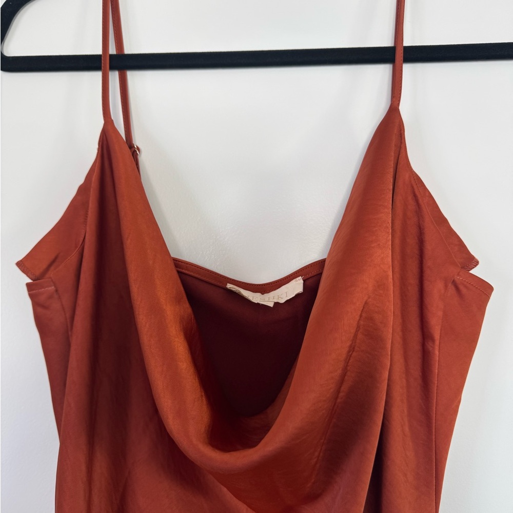 Meshki Terracotta Cowl Neck Dress